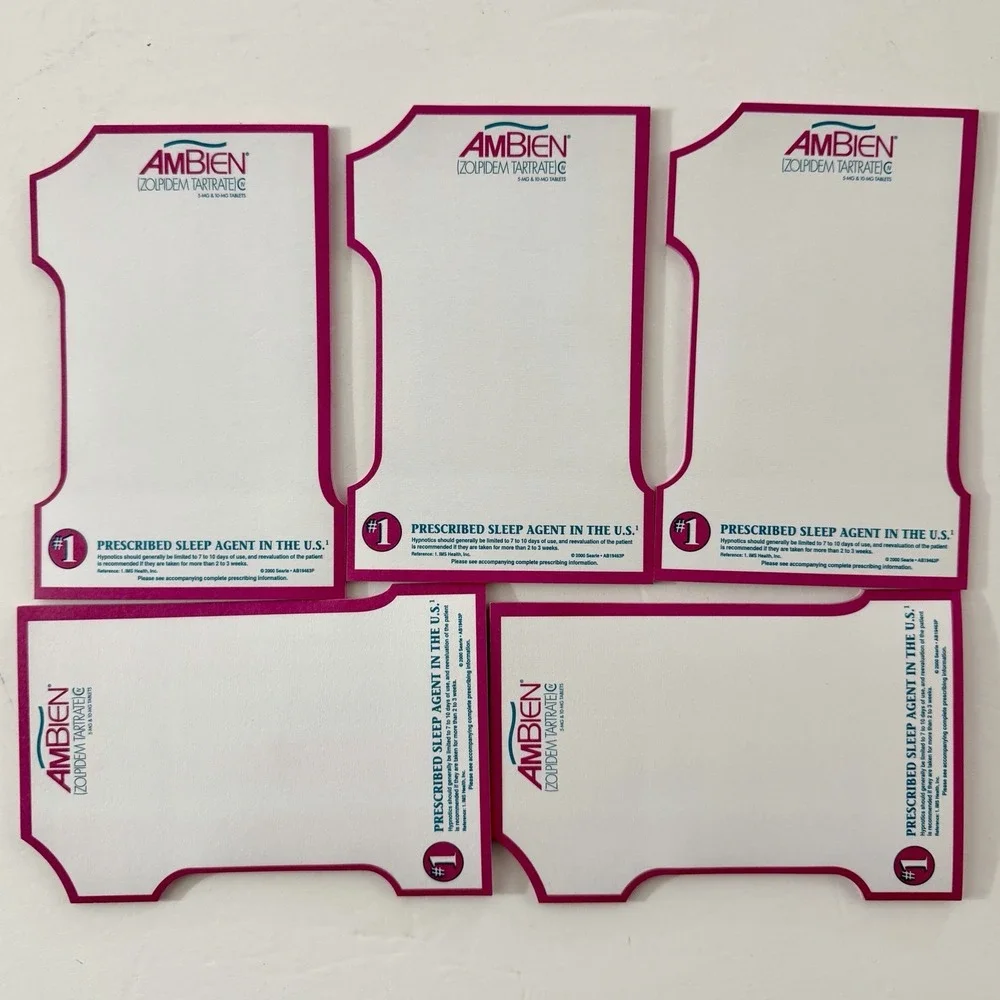 VTG Ambien Sticky Note Pads Lot 2000 2002 Pharmaceutical Drug Rep Advertising